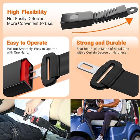 Golf Cart Seat Belts, 40" Retractable Universal Seat Belts Kit for Club Car EZGO Yamaha 2 Set/4 Set in Kuwait