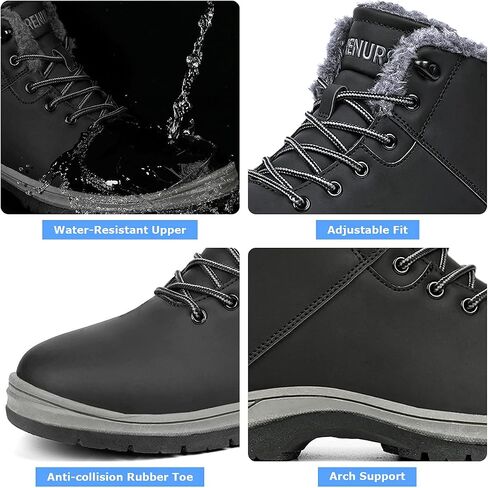 Mens Winter Snow Boots Water Resistant Warm Fur Lined Anti Slip Work Ankle Shoes Casual Lightweight Hiking Outdoor Trekking Boot in Saudi Arabia