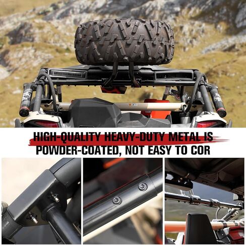 A & UTV Pro X3 Prepr Tyre Carrier حامل لـ Can Am Maverick X3 Max Turbo RR 2017-2025 ، يمتلك Mount Rack ما يصل إلى 32 بوصة in Saudi Arabia