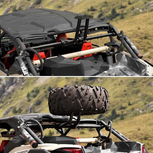 A & UTV Pro X3 Prepr Tyre Carrier حامل لـ Can Am Maverick X3 Max Turbo RR 2017-2025 ، يمتلك Mount Rack ما يصل إلى 32 بوصة in Saudi Arabia