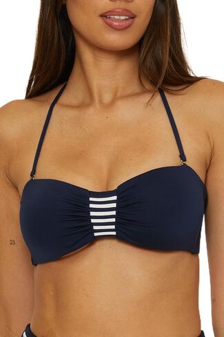 Trina Turk Women's Monaco Tab Bandeau Bikini Top ، قابلة للتعديل ، تعادل الظهر ، ملابس السباحة in Kuwait