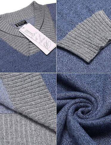 COOFANDY Men Casual Knitted Sweaters Shawl Collar Dress Sweater Long Sleeve V-Neck Pullover Tops in Saudi Arabia