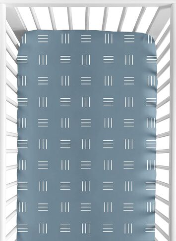 Sweet Jojo Designs Lavender Purple Boho Mudcloth Girl Fitted Crib Sheet Baby or Toddler Bed Nursery - Light Lilac and White Bohemian Woodland Tribal Southwest Mud Cloth Hatch Triple Line Shabby Chic in Saudi Arabia