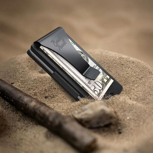 Rowdy Parrot ElasTech™ Tactical Wallets for Men - RFID Blocking - CNC Machined - Top Grain Leather and Aerospace Grade Aluminum - Slim Minimalist Money Clip Wallet - Gift Box Included - USA Owned in Saudi Arabia