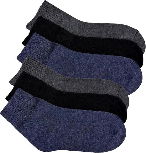 Cotton Diabetic Socks for Women & Men - Neuropathy Socks Non Binding Ankle Socks Loose Fit, 3 Pairs Size 9-11 in Saudi Arabia