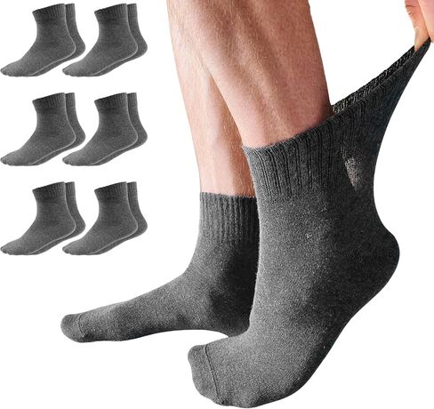 Cotton Diabetic Socks for Women & Men - Neuropathy Socks Non Binding Ankle Socks Loose Fit, 3 Pairs Size 9-11 in Saudi Arabia