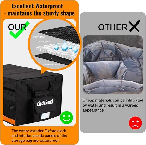 RV Storage and Organization, 81.4L Waterproof Collapsible Trunk Organizer for Suv DIY RV Storage Bag with Internal Compartments RV Storage Solutions for Camper Trailer Trunk in Kuwait