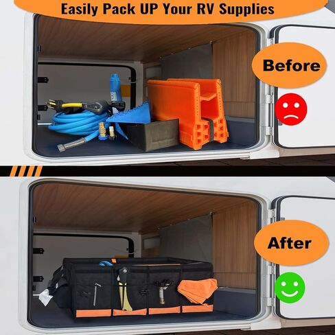 RV Storage and Organization, 81.4L Waterproof Collapsible Trunk Organizer for Suv DIY RV Storage Bag with Internal Compartments RV Storage Solutions for Camper Trailer Trunk in Kuwait