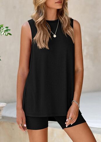 PRETTYGARDEN 2 Piece Sets for Women 2025 Summer Matching Lounge Shorts Set Resort Airport Travel Loungewear Outfits Clothing in Saudi Arabia