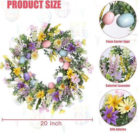 SGGVECSY 21INCH 4 يوليو إكليل من الزهور الوطنية مع الأزهار الاصطناعية اللون الأحمر الأزرق الأزرق الأبيض زهرة الزهرة الزخارف الوطنية لليوم التذكاري يوم الاستقلال يوم الاستقلال يوم الاستقلال in Kuwait
