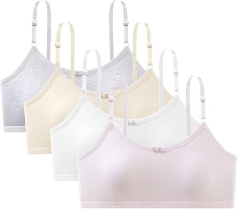 Girls' Training Bras Crop Cami Bra Adjustable Straps Fixed Pads in Saudi Arabia