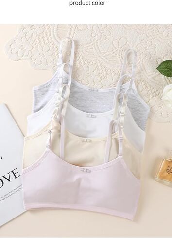 Girls' Training Bras Crop Cami Bra Adjustable Straps Fixed Pads in Saudi Arabia