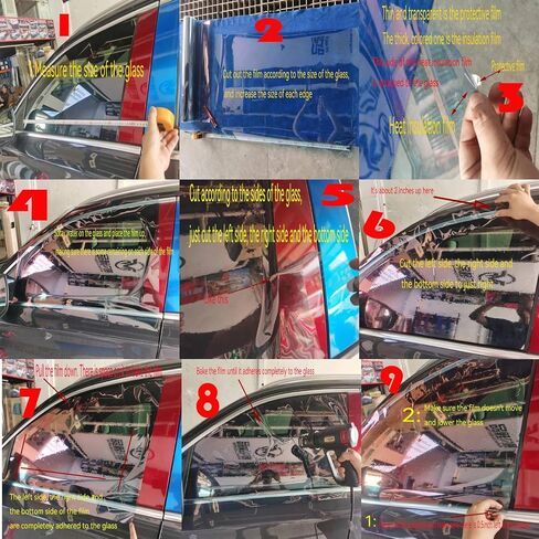 فيلم Car Windshield Sun Shade Tint ， فيلم زجاجي للسيارة ， فيلم العزل الحراري ， فيلم تغيير اللون ， Frethy and Fersionity Tint to Car (39.37 * 59) in Kuwait