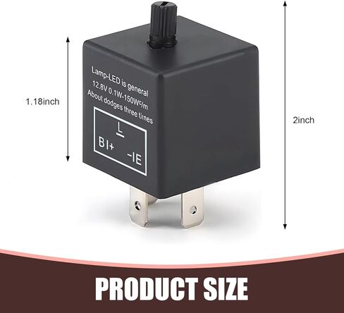 LED Relay Turn Signal, 3 Pin Waterproof Car Flasher, Plug-and-Play Resolve Rapid Quick Flash Issue, Universal for Cars Accessories (Black) in Kuwait