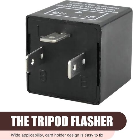 LED Relay Turn Signal, 3 Pin Waterproof Car Flasher, Plug-and-Play Resolve Rapid Quick Flash Issue, Universal for Cars Accessories (Black) in Kuwait