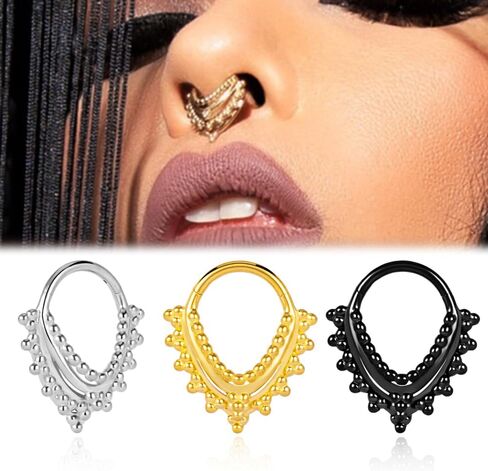 DOEARKO 16G Septum Ring 8mm Fashion Nose Rings Cartilage Hoop Segment Septum Clickers 316L Stainless Steel Piercing Body Jewelry in Saudi Arabia