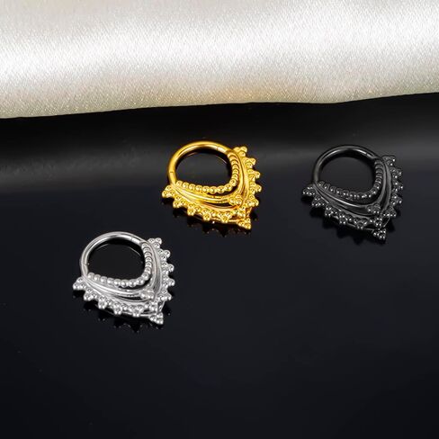 DOEARKO 16G Septum Ring 8mm Fashion Nose Rings Cartilage Hoop Segment Septum Clickers 316L Stainless Steel Piercing Body Jewelry in Saudi Arabia