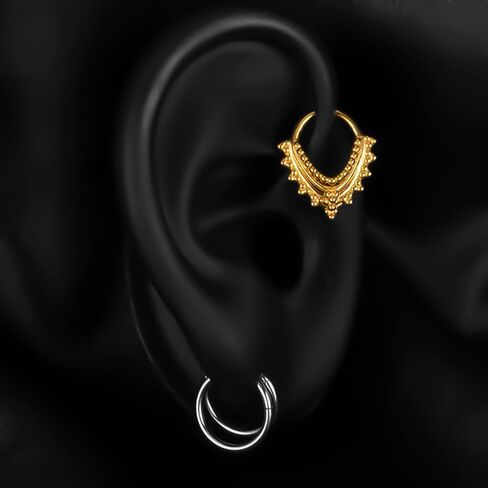 DOEARKO 16G Septum Ring 8mm Fashion Nose Rings Cartilage Hoop Segment Septum Clickers 316L Stainless Steel Piercing Body Jewelry in Saudi Arabia