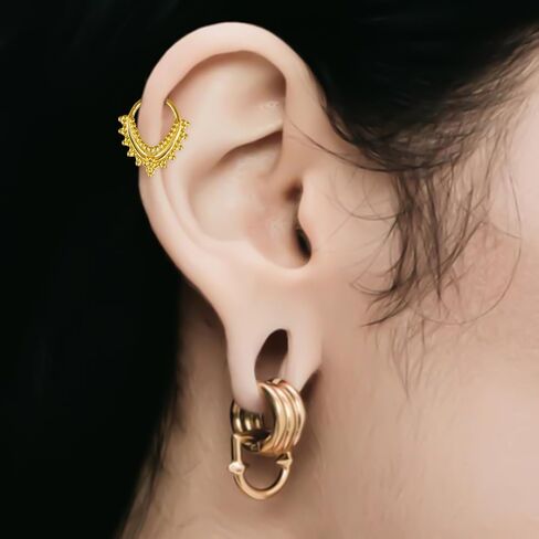 DOEARKO 16G Septum Ring 8mm Fashion Nose Rings Cartilage Hoop Segment Septum Clickers 316L Stainless Steel Piercing Body Jewelry in Saudi Arabia