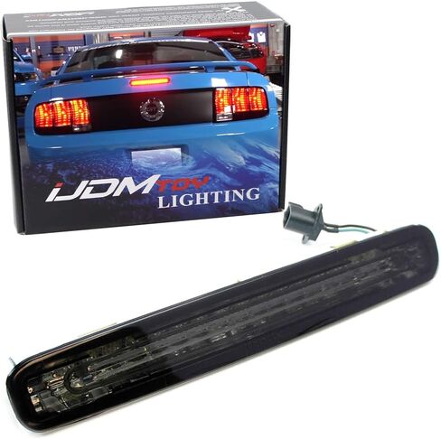 Ijdmtoy Lens Lens Chrome Reflector Full LED 3rd ضوء الفرامل المتوافق مع 2005-2009 Ford Mustang ، مدعوم من 16 بواعث حمراء ساطعة زاهية in Saudi Arabia