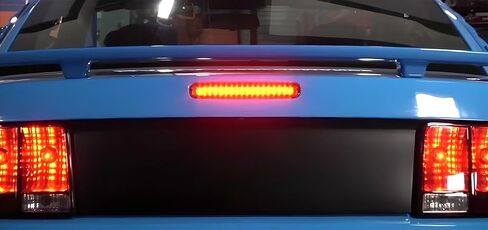 Ijdmtoy Lens Lens Chrome Reflector Full LED 3rd ضوء الفرامل المتوافق مع 2005-2009 Ford Mustang ، مدعوم من 16 بواعث حمراء ساطعة زاهية in Saudi Arabia