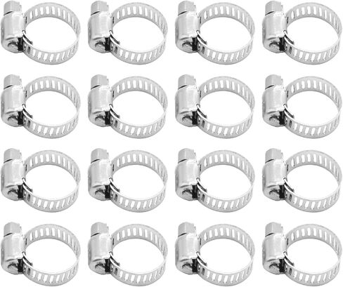VIKKSAER 16Pcs Heavy Duty Hose Clamp, 304 Stainless Steel Cable Clamps, Adjustable Fuel Line Clamp for Automotive Radiator Garden (3/8-1 5/8inch) in Saudi Arabia