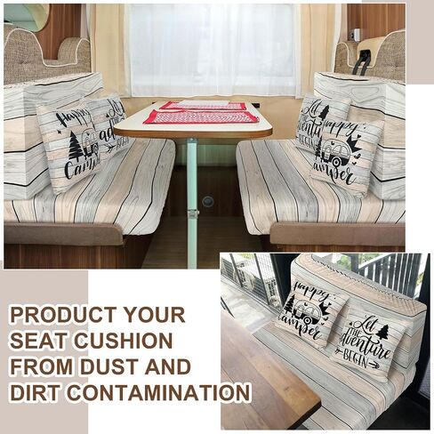 2 Set Rv Dinette Cushion Covers Stretch Washable Rv Cushion Slipcove Replacement for Camper Car Bench, 2 Pillowcase, 2 Backrest and 2 Bench Covers(Classic) in Saudi Arabia