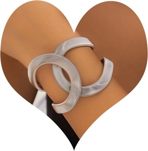 Chunky Cuff Bracelets for Women Wide Gold/Silver Cuffs Bangle Hollow Out Adjustable Bracelets Punk Vintage Jewelry in Saudi Arabia