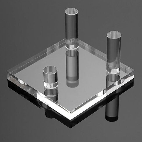 Hipiwe Clear Acrylic Display Stand - عرض Three -Peg Easel يقف على الجيوود الجيوود الصخرية الصخرية العقيق الصخري ، مجموعة من 4 in Kuwait