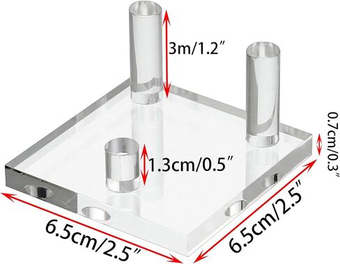 Hipiwe Clear Acrylic Display Stand - عرض Three -Peg Easel يقف على الجيوود الجيوود الصخرية الصخرية العقيق الصخري ، مجموعة من 4 in Kuwait