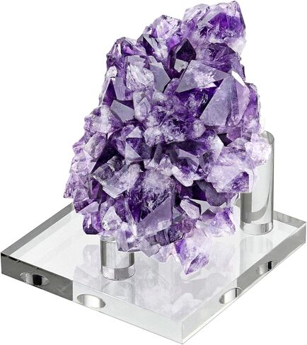 Hipiwe Clear Acrylic Display Stand - عرض Three -Peg Easel يقف على الجيوود الجيوود الصخرية الصخرية العقيق الصخري ، مجموعة من 4 in Kuwait