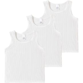 ROMPERINBOX Toddler Tank Tops Boys 3 Pack Soft Plain Round Neck Sleeveless Undershirts Tees for Kids