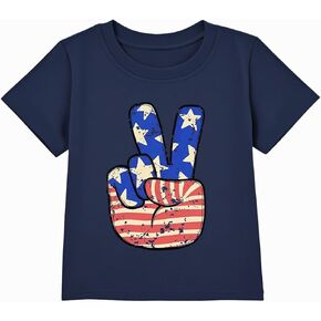 Boys 4th of July Shirts Kids American Flag T-Shirt Toddler Girls Patriotic Tops Tee Independence Day Clothes 2025