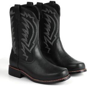 Celbreez Kids Cowboy Boots for Boys Girls Toddler Cwoboy Cowgril Western Boots Square Toe Mid Calf Riding Shoes Little Kid/Big Kid/Toddler