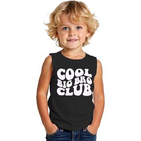 BOUTIKOME Big Brother Tank Tops Toddler Baby Boy Cool Big Bro Club Shirts Summer Sleeveless T-Shirt Sibling Reveal Tees