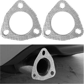 2PCS Exhaust Gasket, 3" 3-Bolt High Temperature Exhaust Flange Gaskets, Multifunctional Turbine Header Gaskets Replacement for Mufflers Catalytic Converters, Car Accessories