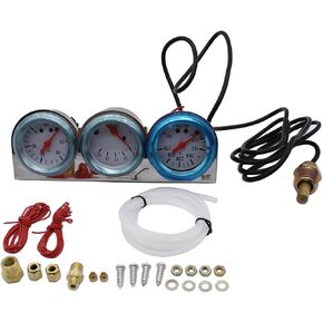 Car Meter Triple 3 Gauge Set 2'' 52mm Chrome Volt Meter Water Temp Temperature Gauge Oil Press Pressure Gauge
