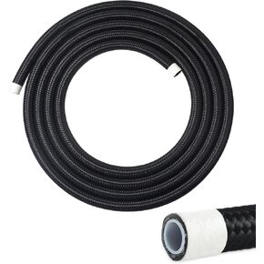 6AN PTFE Fuel Line, E85 Fuel Line 5FT, Nylon Braided Fuel Line Hose.