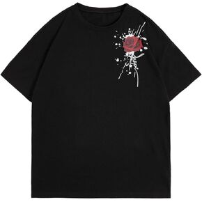 SOLY HUX Men's Rose Print Graphic Tees Oversized T Shirt Summer Tops Casual