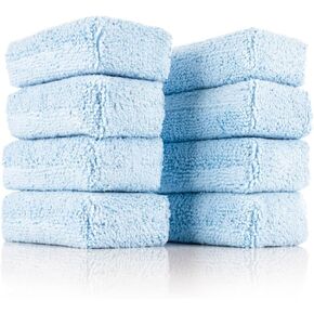 Company Company - Terry Sponge AppoNdator Pads - تطبيقات التفاصيل القابلة لإعادة الاستخدام لرعاية السيارات الداخلية والخارجية - منصات ناعمة قابلة للغسل للصابون ، والمنظفات ، والمواد المانعة للتسرب - 8 حزمة (2 "x4" ، الأزرق)