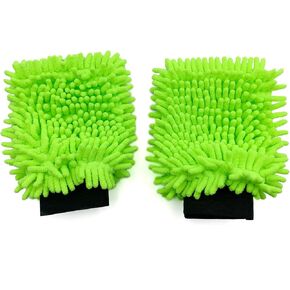 2PK Chenille Microfiber Car Wash Mitt – Ultra-Soft, Scratch-Free, Highly Absorbent Wash Mitts for Car Washing & Detailing, Lint-Free with Rich Foam (8.27" x 6.3")