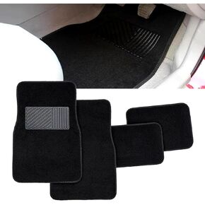 4 PCS Car Carpet Floor Haps ، PVC Flame Stretrardant Anti-Slip Steprestists ، حصير قدم ناعم ومريح ، عالمي لمعظم السيارات (أسود)