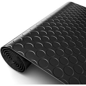 Garage Floor Mat, Thickness Diamond Plate Vinyl Heavy Duty Parking Mat for Garage Floor, Golf Cart Parking, Water/Stain Resistant Floor Runner (1, 4x10FT)