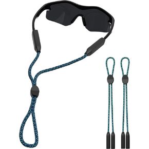 2 PCS نظارات العيون حزام -حزام sunglasses للرجال نساء سلك العنق الرياضي قابل للتعديل ، ملاءمة عالمية لتشغيل ركوب الصيد ركوب الدراجات