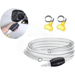 6.5ft Multifunction Liquid Sucker Pump,Siphon Hand Pump, Hand Transfer Pump, Portable Gas Siphon Pump for Gasoline, Fuel Transfer Pump, for Gasoline, Oil, Diesel,with 2M Syphon Hose