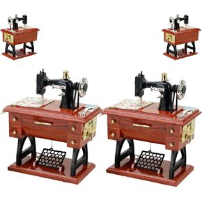 Vintage Sewing Machine Music Box, 2025 New Retro Classical Treadle Mechanical Clockwork Musical Table Desk Decoration Birthday Gift Home Decor for Men Women(1pc)