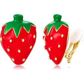 مقطع لطيف تحت عنوان الفاكهة على أقراط غير تقليدي y2k لا يوجد مجوهرات أذن ثقب للنساء in Kuwait