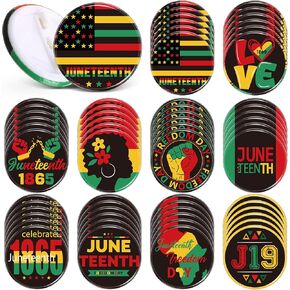 200 Pcs Juneteenth Party Favors Button Pins Black History Badge Tinplate Brooch Lapel Badges Pins for Juneteenth Month Day Free-ish Since 1865 African American Freedom Day Party Supplies