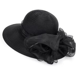 Women Organza Fascinators Hat Kentucky Church Derby Hats Bowler Sun Hat for Wedding Bride Dress