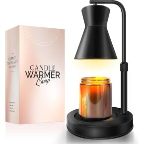Candle Warmer Lamp with Timer: Adjustable Height Candle Warmer for Home - Wax Warmer Lamp for Jar Candles with 2 Bulbs - Home Decor, House Warming Gift